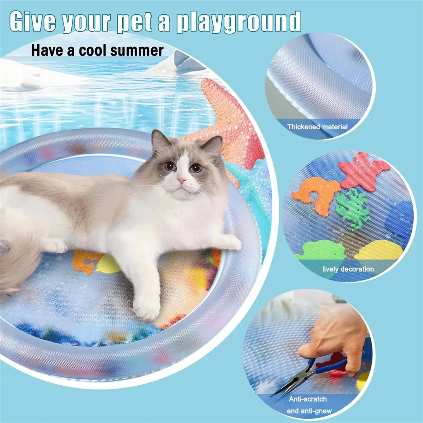 AquaPaws™ ChillMat – Interactive Cooling Pad for Cats